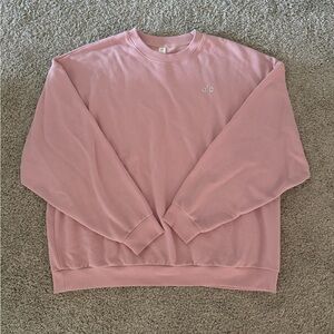 alo accolade crew neck ballet pink